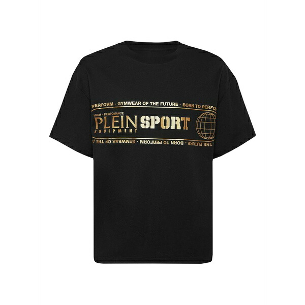 プレインスポーツ メンズ Tシャツ トップス Lettering-print crew-neck t-shirt Black|asty