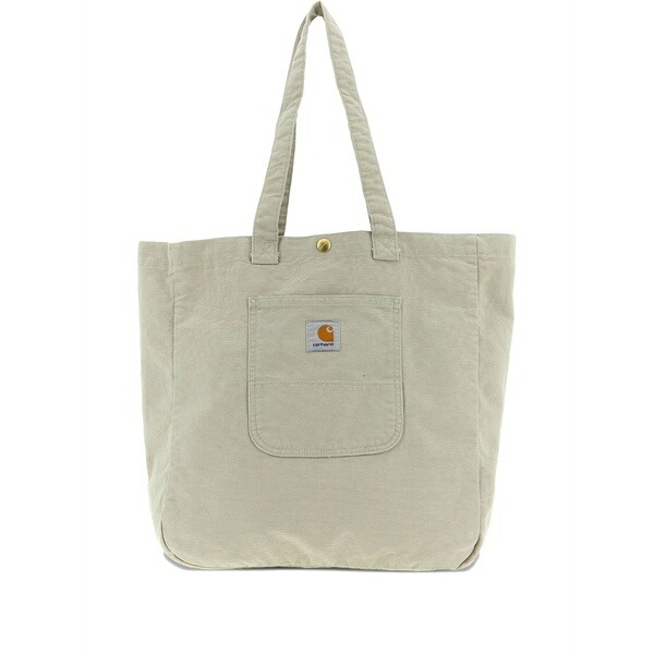 鉄道車両ハート形 メンズ トートバッグ 御徒面子 Logo patch bayfield shopping bag Neutrals