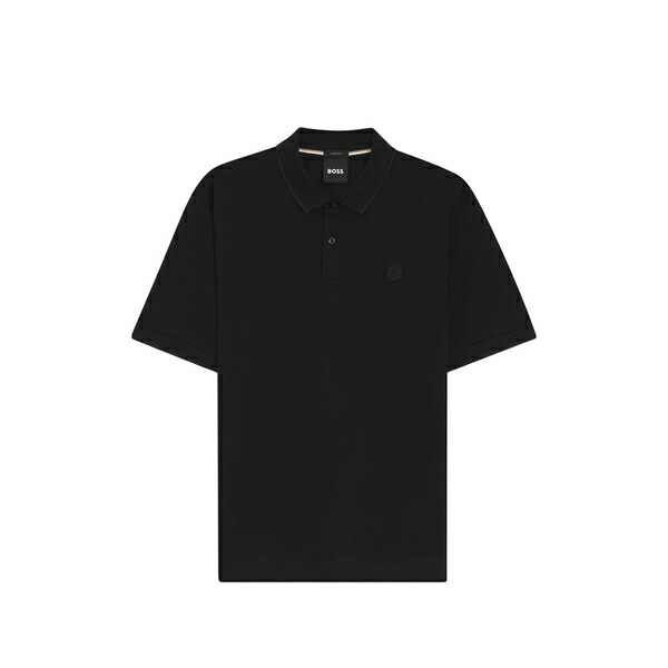 ボス メンズ ポロシャツ トップス Logo-detail cotton polo shirt Black｜asty