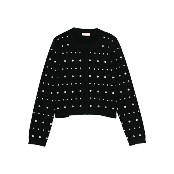 リュージョー レディース ジレー アウター Embellished cardigan Black レディースファッション-トップス-カーディガン・ボレロ