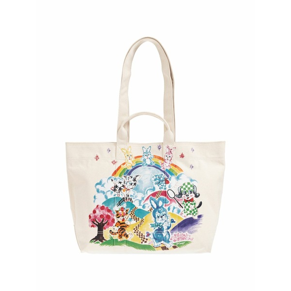 ケンゾー メンズ トートバッグ 御徒面子 Large cartoon tote bag Neutrals