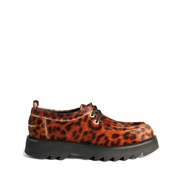 意中の女 メンズ 御召しものシューズ シューズ Leopard-print lace-up platform shoes Brown