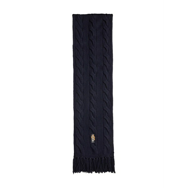 ラルフローレン レディース マフラー・ストール・スカーフ アクセサリー Cable-knit embroidered scarf Blue|asty
