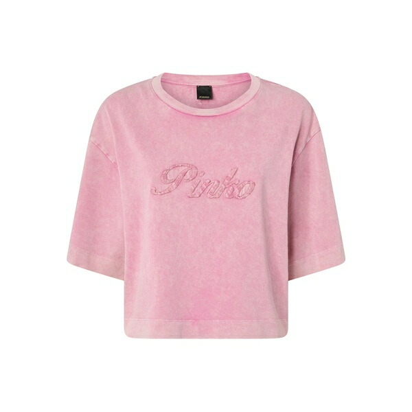 ピンコ レディース プルオーバー トップス Logo-embroidered t-shirt Pink