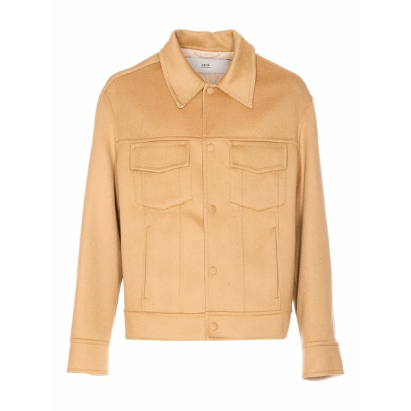 アミ メンズ ジャケット&ブルゾン アウター Button-fastening jacket Neutrals|asty