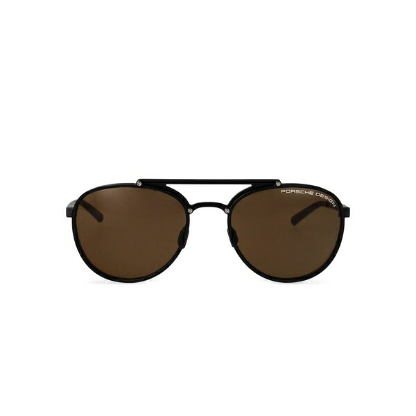 ポルシェひな形 メンズ サングラス・アイウェア 付属物 Round frame sunglasses  Black