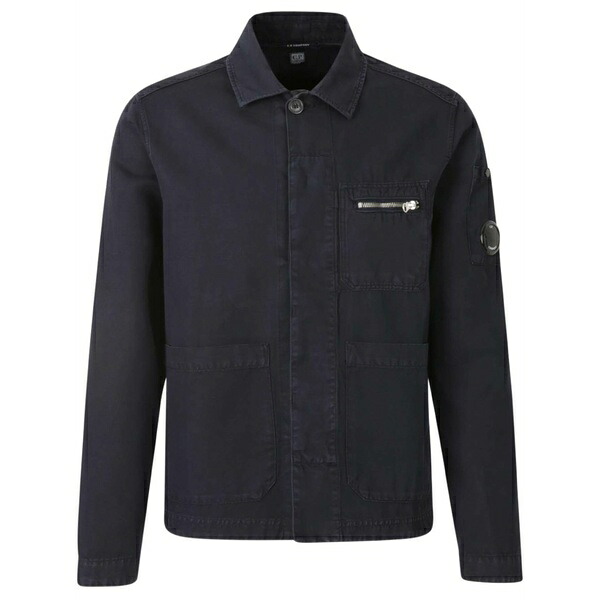 シーピーカンパニー メンズ ジャケット&ブルゾン アウター Twill shirt jacket Blue|asty