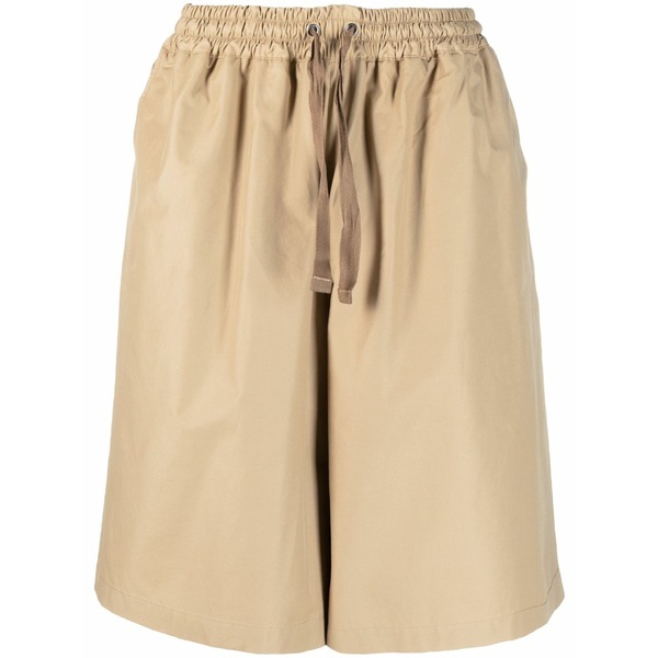 棲み家 狐狸 メンズ 心地よいズボン下 ボトムス Wide-leg drawstring-waist shorts Neutrals