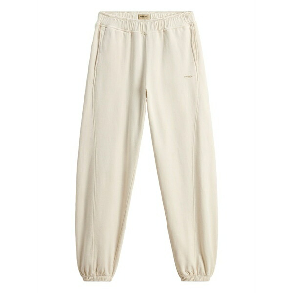 羊毛 一財産 レディース 心地よいズボン下 ボトムス Fleece side-panel track pants White