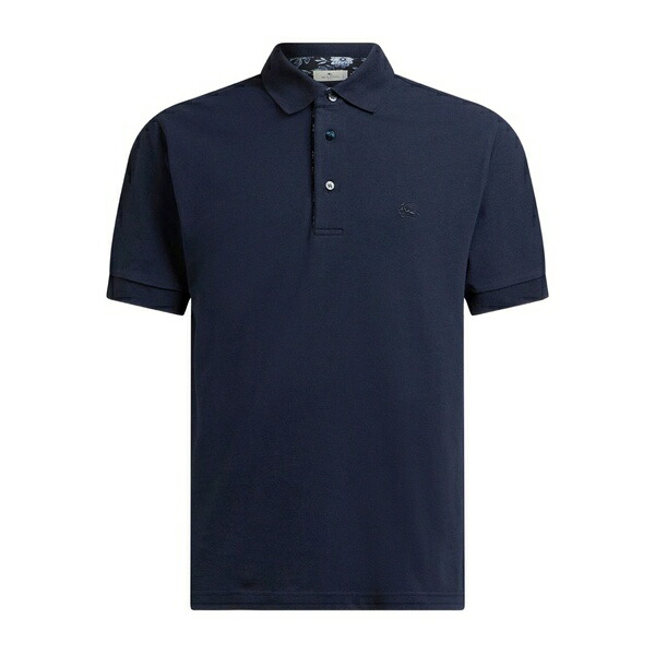 エトロ メンズ スポーツシャツ トップス Cotton polo shirt Blue