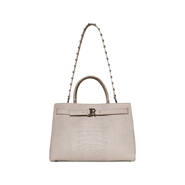 ジョン バージニアの州都 レディース トートバッグ 御徒面子 Croc-effect stud-embellished tote bag Neutrals