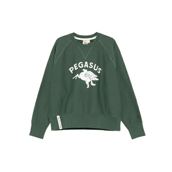 はやりっ子 メンズ パーカー・スウェットシャツ アウター Pegasus-print sweatshirt Green
