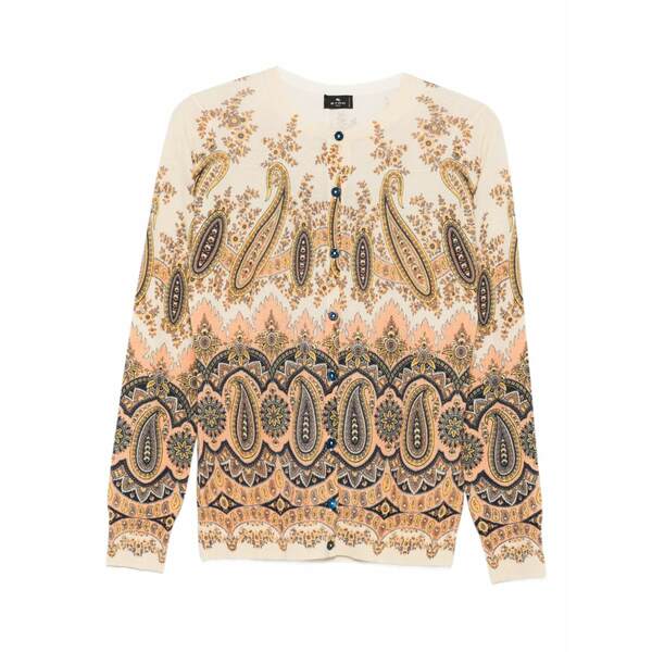 エトロ レディース ジレー アウター Paisley-print cardigan Neutrals