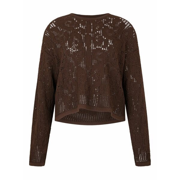 ロベルトカヴァリ レディース 編み物\u0026スウェーター アウター Crochet-effect sweater Brown