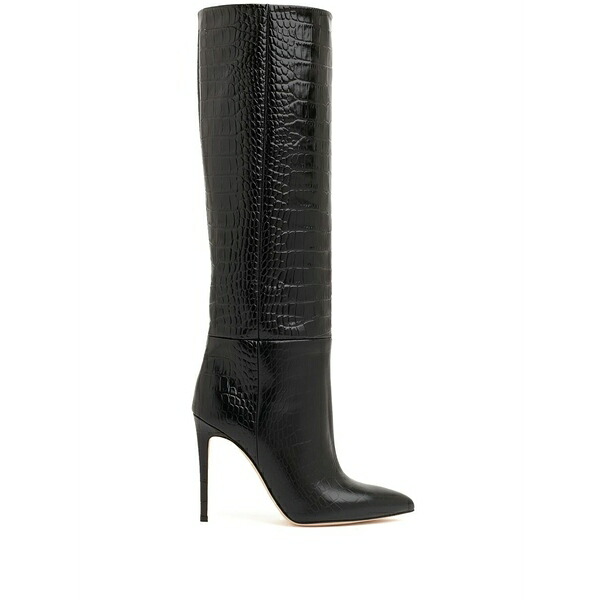 パリテキサス レディース ブーツ シューズ Crocodile-effect 105mm knee-length boots Black|asty