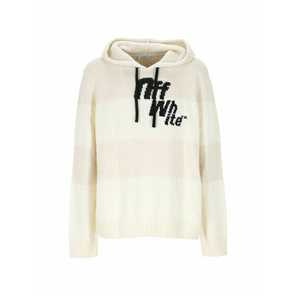 象牙色 メンズ パーカー・スウェットシャツ アウター Striped hoodie Neutrals