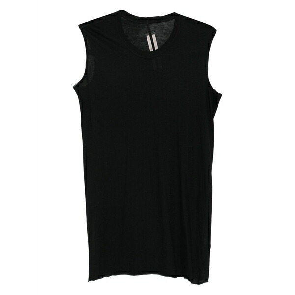 リックオウエンス メンズ カットソー トップス Crew-neck sleeveless top Black｜asty