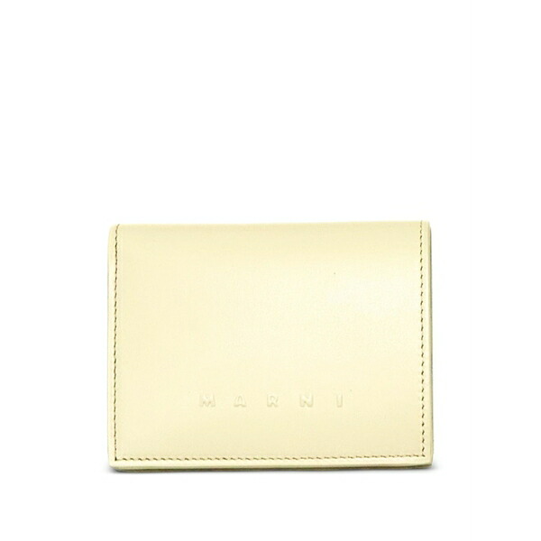 マルニ レディース 財布 アクセサリー Logo-print leather wallet White|asty