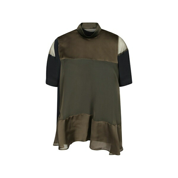 サカイ レディース ティーシャツ トップス Panelled ruffled blouse Blue