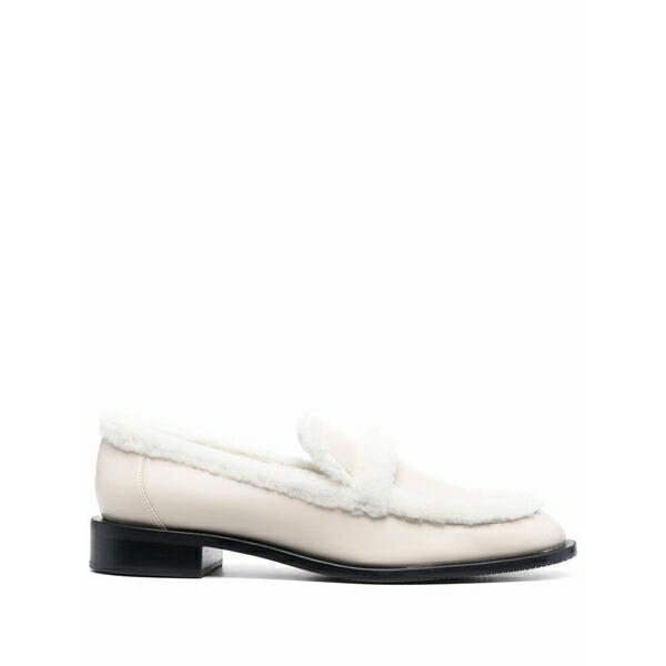 スチュアート ワイツマン レディース スリッポン・ローファー シューズ Shearling trim loafers Neutrals