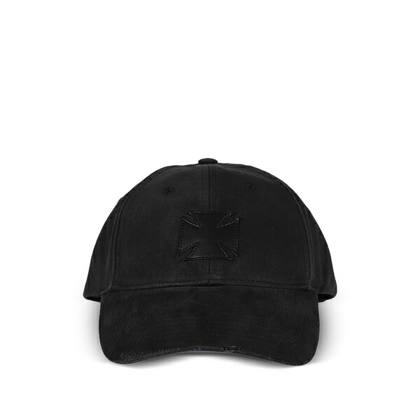 ヴェトモン メンズ 帽子 アクセサリー Leather cross cap Black|asty