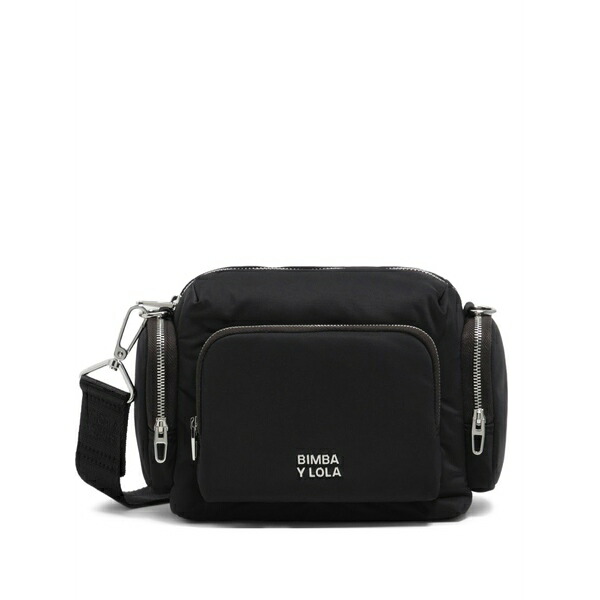 ビンバ イ ローラ レディース ハンドバッグ バッグ Mini logo-lettering multi-pocket shoulder bag Black|asty