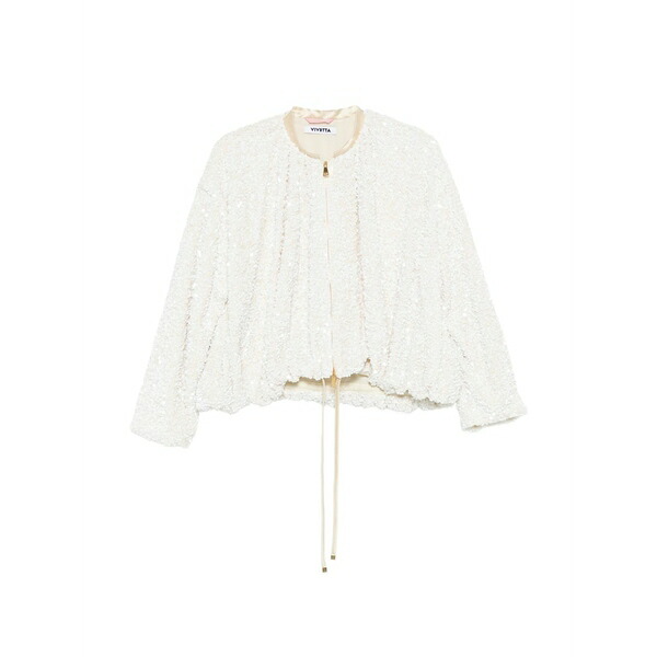 ヴィヴェッタ レディース 上衣＆上衣 アウター Sequin zip jacket White