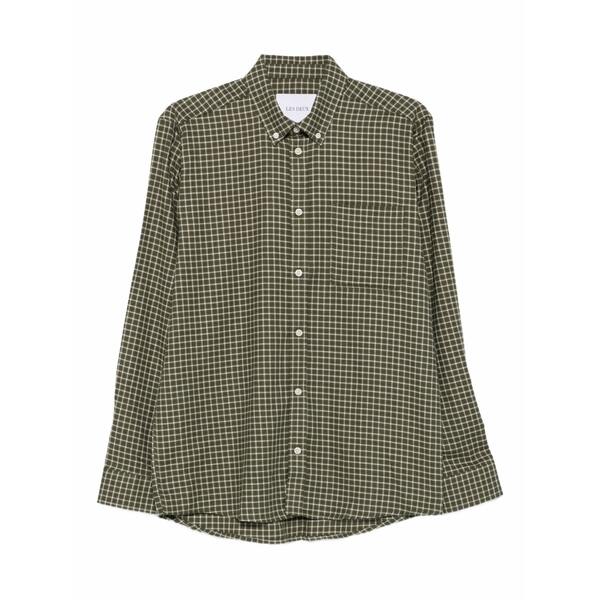 レ ドゥ メンズ プルオーバー トップス Check flannel shirt Green