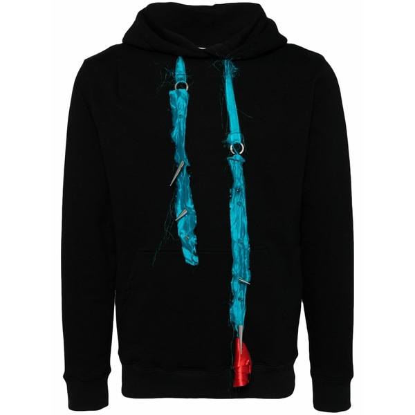ジョーダンルカ メンズ パーカー・スウェットシャツ アウター Serpentine cotton hoodie  Black