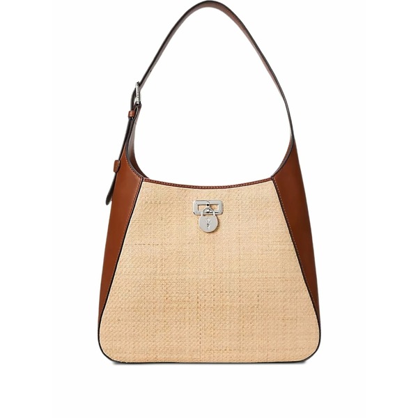ラルフローレン レディース トートバッグ 御徒面子 Tanner woven-panel shoulder bag Neutrals