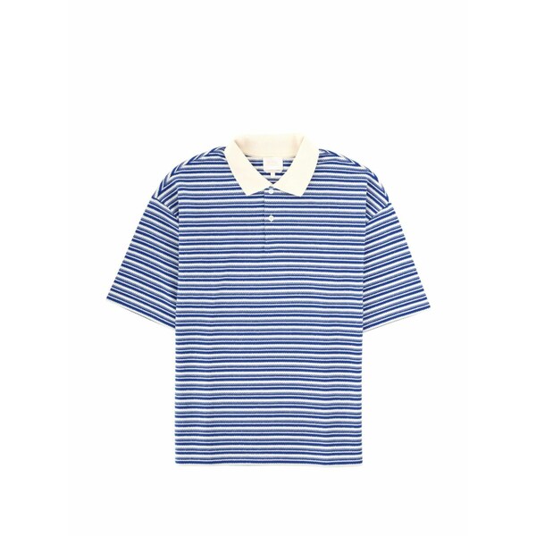 アーペーセー メンズ スポーツシャツ トップス Ruben striped short-sleeve polo shirt Blue