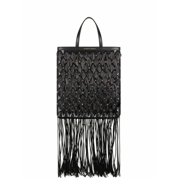 エリザベスフランキ レディース トートバッグ バッグ Fringed tote bag Black｜asty