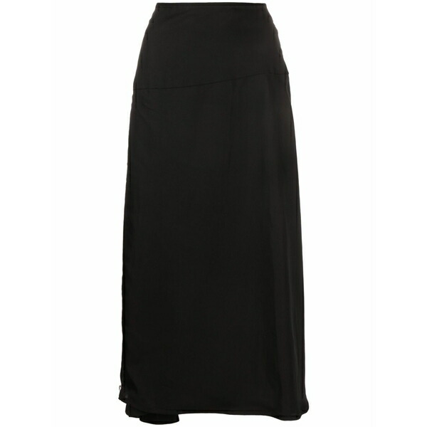 ジル・サンダー レディース スコート ボトムス Off-centre zip-fastening MIDI skirt Black