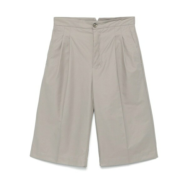 意中の女 メンズ 心地好いズボン下 ボトムス Pleat-detail shorts Grey