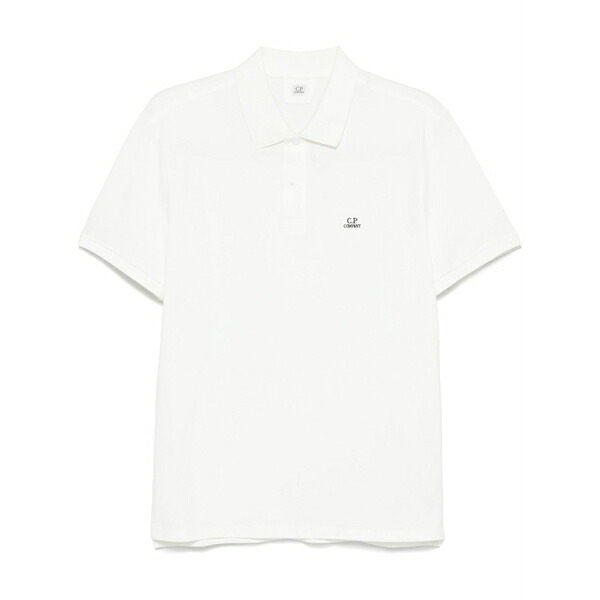 シーピーカンパニー メンズ スポーツシャツ トップス Logo-patch polo shirt  White