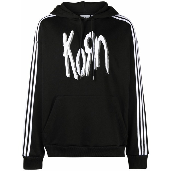 アディダス メンズ パーカー・スウェットシャツ アウター X korn embroidered hoodie Black
