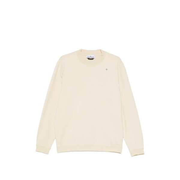 ストーンアイランド メンズ パーカー・スウェットシャツ アウター Logo-embroidered sweatshirt Neutrals