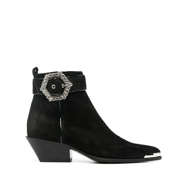 フィリップ飾り気の無い レディース ブーツ シューズ Crystal-embellished ankle boots Black