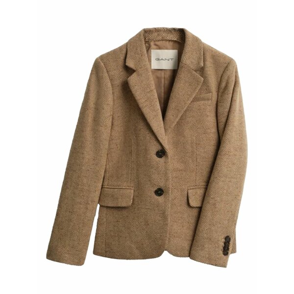 ガント レディース 上衣＆上衣 アウター Herringbone blazer Brown