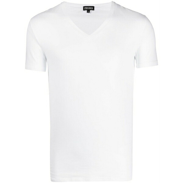 ゼニア メンズ プルオーバー トップス V-neck stretch-cotton t-shirt White