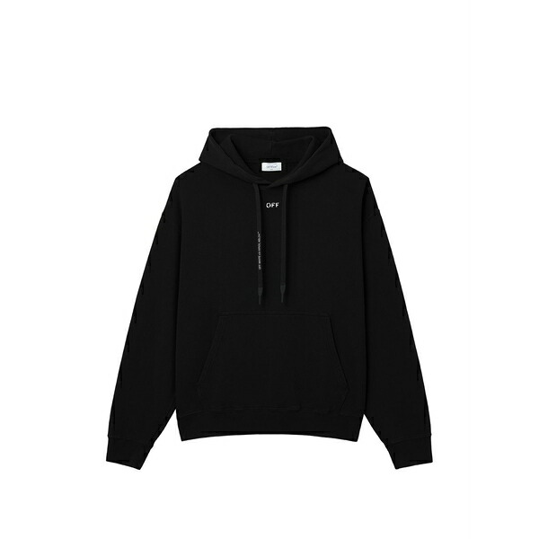 象牙色 メンズ パーカー・スウェットシャツ アウター Diag-stripe-print hoodie Black