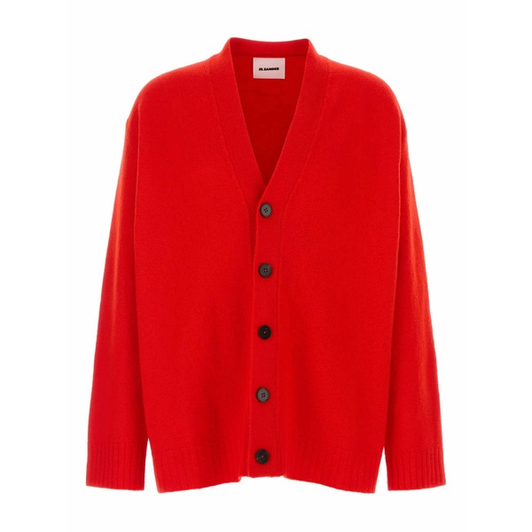 ジル・サンダー メンズ ジレー アウター Buttoned wool cardigan Red