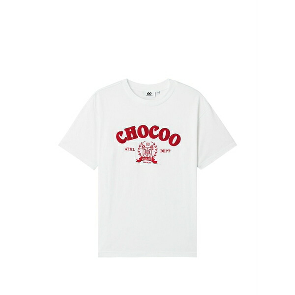 黒茶 レディース プルオーバー トップス College graphic t-shirt White