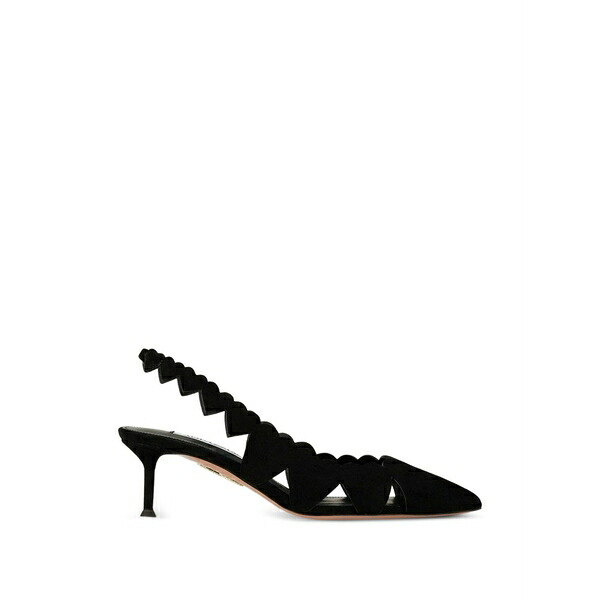 アクアズーラ レディース パンプス シューズ Heart cutout slingback pumps Black｜asty