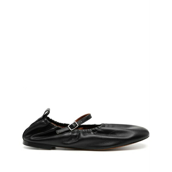 棲み家 稲荷 レディース サンダル シューズ Leather flat ballerina shoes Black