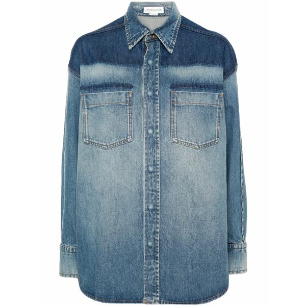 ヴィクトリア ベッカム レディース ティーシャツ トップス Classic-collar denim shirt Blue