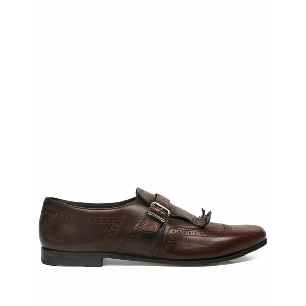 教会堂 メンズ 御召しものシューズ シューズ Leather monk shoes Brown