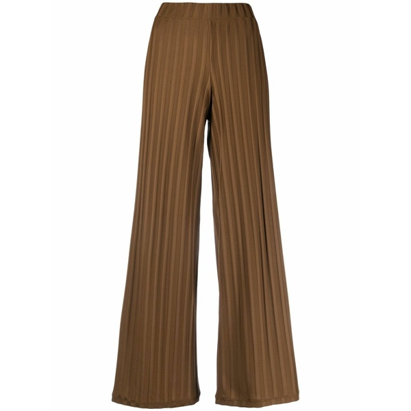 ビクターアンドロルフ レディース 心地好いズボン下 ボトムス Ribbed-knit wide-leg trousers Brown