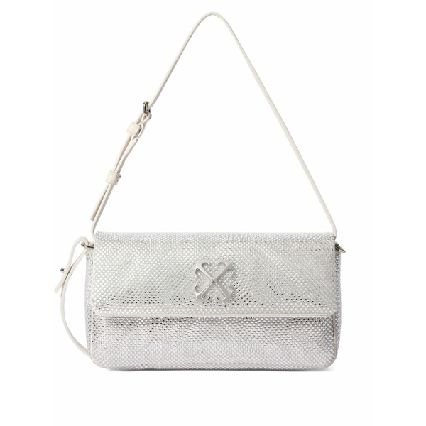 象牙色 レディース ショルダーバッグ 御徒面子 Jitney shoulder 0.7 strass shoulder bag Silver