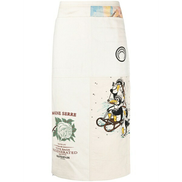 米国海兵隊員 独居室 レディース スコート ボトムス Regenerated tote bags MIDI skirt Neutrals